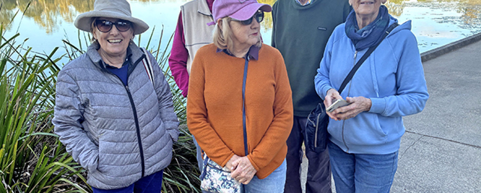 Mt Ommaney Probus Club members walking Forest Lake.